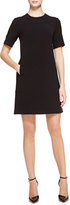 Thumbnail for your product : Lela Rose Short-Sleeve Seamed Tunic Dress, Black