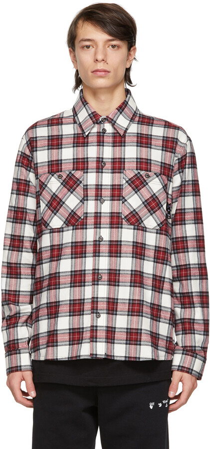 Off-White White Flannel Check Shirt - ShopStyle