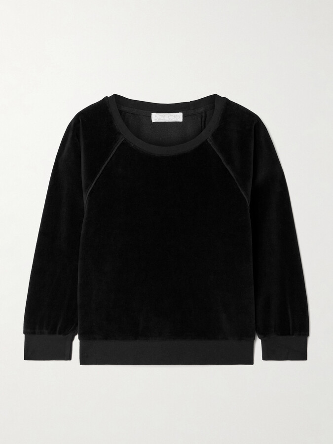 SUZIE KONDI Saba Cotton-blend Velour Sweatshirt - Black