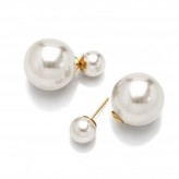 Thumbnail for your product : Charm & Chain Piper Strand White Double Ball Earrings