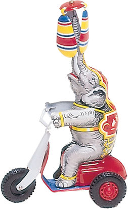 One Kings Lane German Collectible Elephant on Scooter