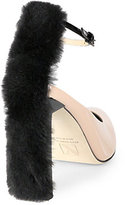 Thumbnail for your product : Reed Krakoff Atlas Fur & Patent Leather Ankle-Strap Pumps