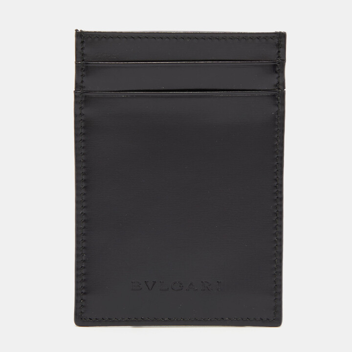 Bvlgari Black Leather ID Card Holder ShopStyle