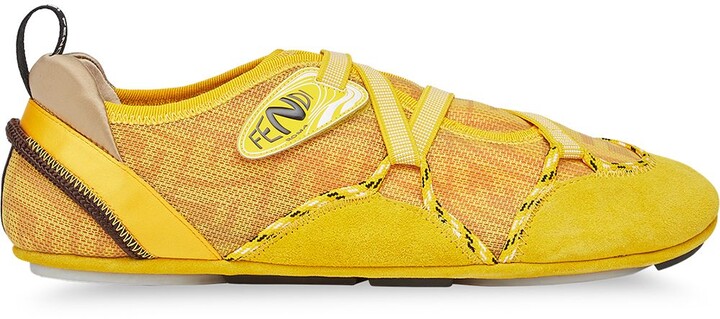 yellow and black fendi sneakers