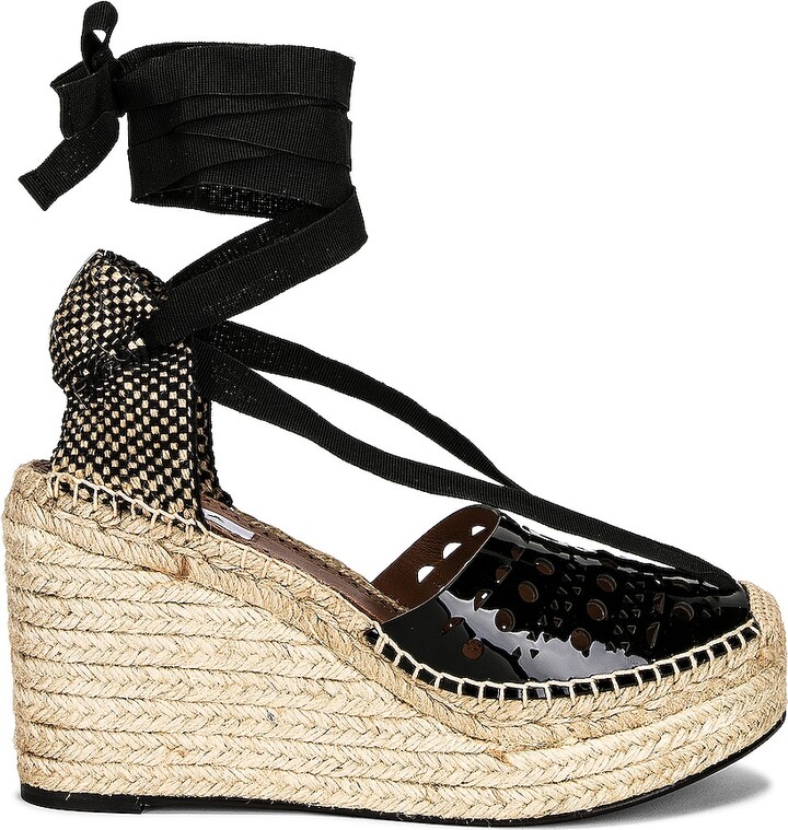 ALAÏA Vienne Espadrille Wedges in Black