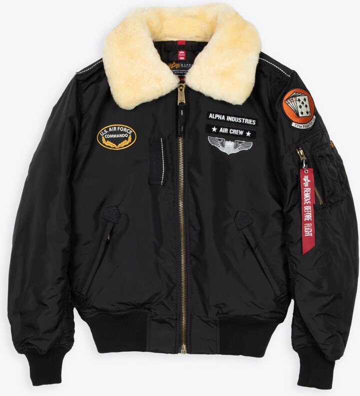 Alpha Industries Injector Iii Air Force Black nylon bomber jacket with