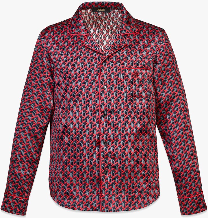 MCM Unisex Cubic Monogram Silk Satin Pajama Shirt - ShopStyle