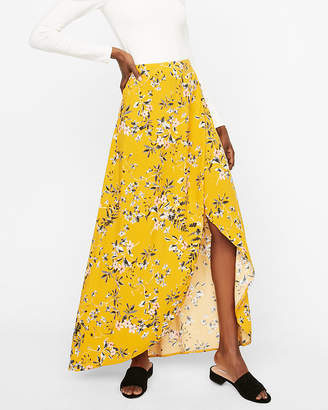 Express Floral Wrap Maxi Skirt