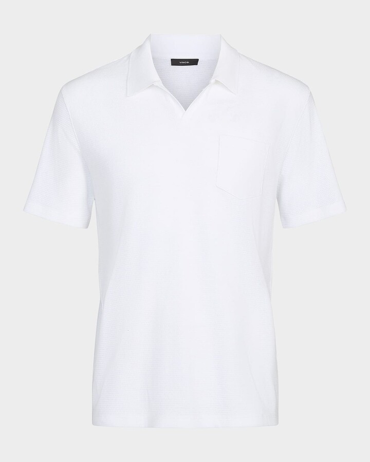 Vince Men's Textured Johnny Collar Polo Shirt