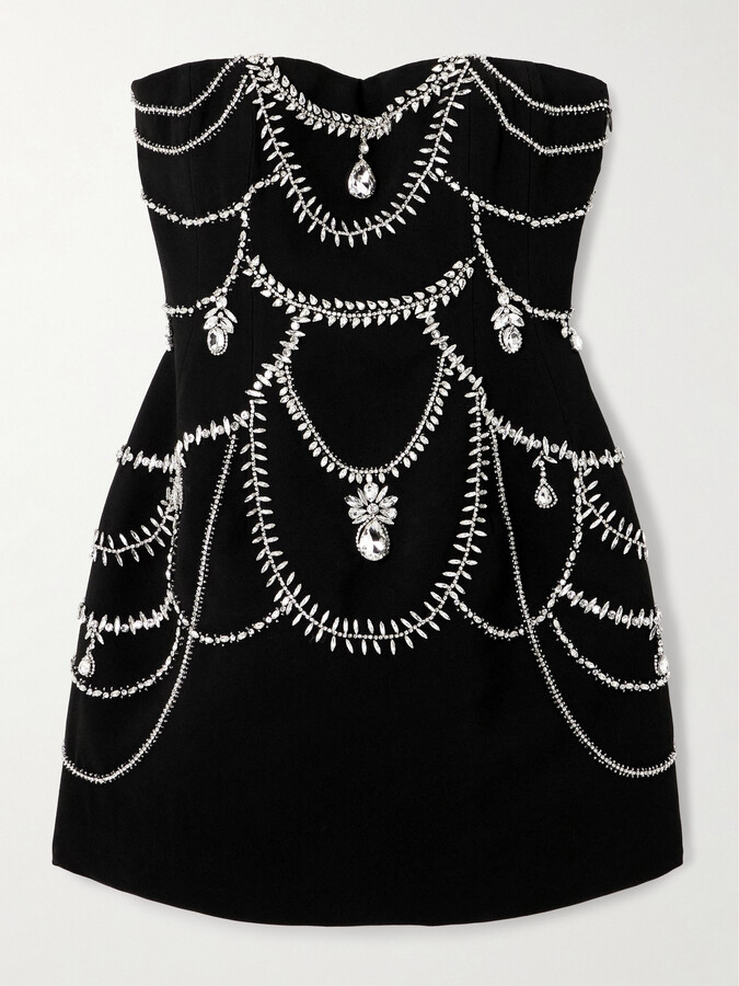 SIMKHAI - Arta Strapless Crystal-embellished Cady Mini Dress - Black