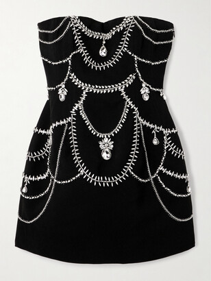 SIMKHAI - Arta Strapless Crystal-embellished Cady Mini Dress - Black