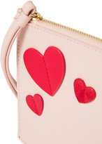 Thumbnail for your product : Kate Spade Adra Appliqued Textured-leather Pouch
