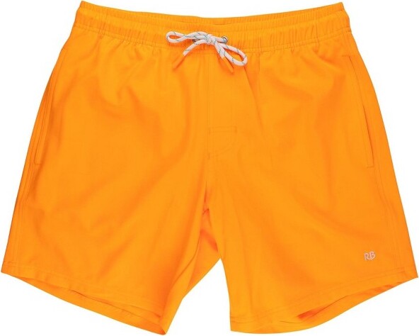 RuggedButts RuggedButtsUPF50+Men'sStretchSwimTrunks-NeonOrange,Men'sS