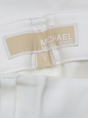 MICHAEL Michael Kors White Stretch Cotton Crop Trousers