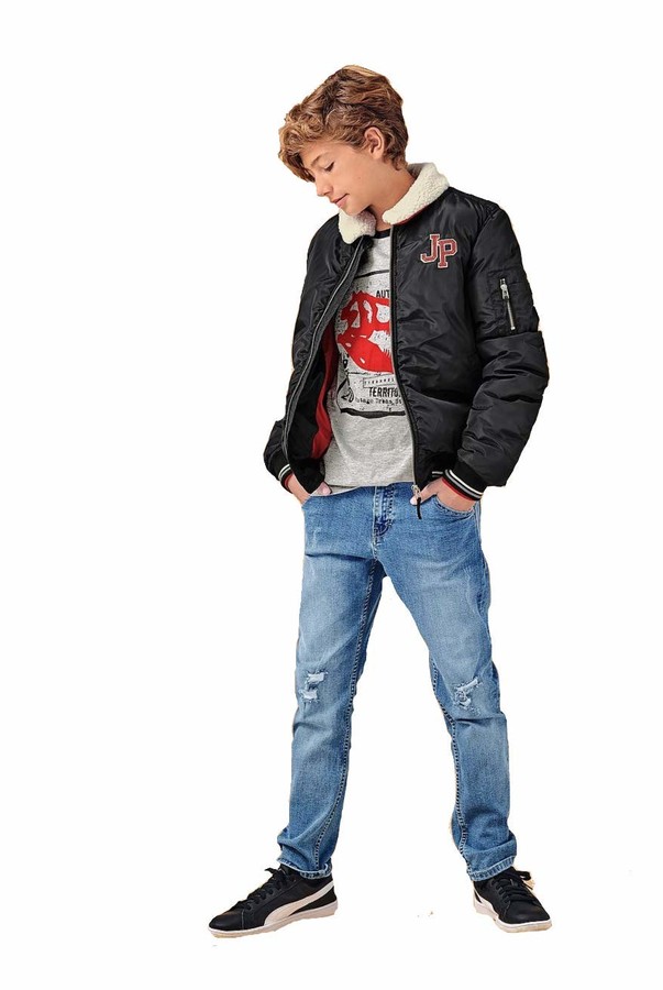 Ellos Boys Quilted Winter Warm Bomber Jacket with Removable Fleece Collar  (Black Age 12 Years) - ShopStyle