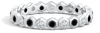 Natori Indochine 14k Hexagon Black & White Diamond Stacking Eternity Band Ring