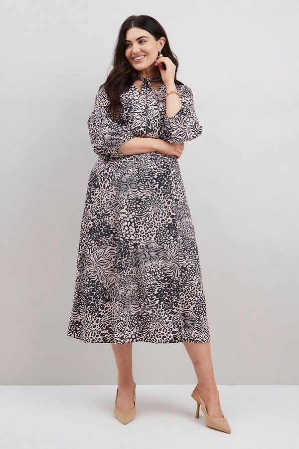 Wallis Womens Curve Animal Scarf Print Dress - ShopStyle