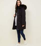 Thumbnail for your product : New Look Maternity Black Faux Fur Trim Hooded Parka