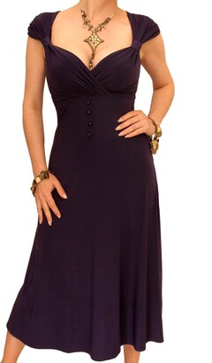 Blue Banana Women's Knee Length Sweetheart Neckline Dress - Purple Size 14