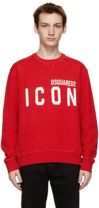 DSQUARED2 Red 'Icon' Crewneck Sweatshirt