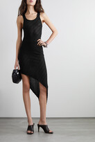 Thumbnail for your product : Petar Petrov Alic Asymmetric Ribbed Silk Dress - Black