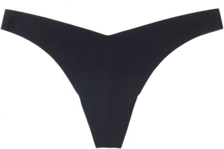 Commando Women's Classic Solid Tiny Thong In Black
