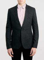 Thumbnail for your product : Topman Charocal Fleck Shawl Skinny Fit Blazer