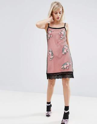 House of Holland Fishnet Embroidered Dress