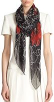 Thumbnail for your product : Alexander McQueen Tulips & Thorns Silk Shawl