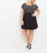 Thumbnail for your product : New Look Curves Black Flounce Skater Skirt