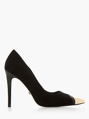 Dune Boutique Suede Stiletto Heel Court Shoes, Black