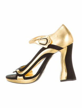 Prada Fairy Collection Leather Sandals w/ Tags Gold - ShopStyle
