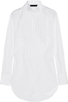Thumbnail for your product : Karl Lagerfeld Paris Emma pleated stretch cotton-blend shirt