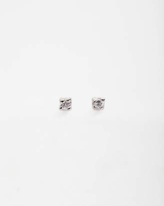Julien David White Diamond Short Pierce Studs Silver Size: One Size
