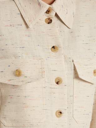Chloé Flecked Cotton-blend Shirt - Womens - Beige Multi