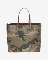 Thumbnail for your product : Valentino Canvas/Leather Camo Print Tote: Tan