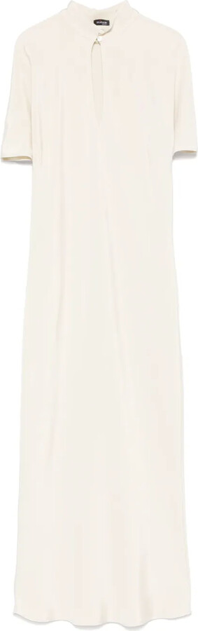 Kiton Keyhole-Neck Midi Dress