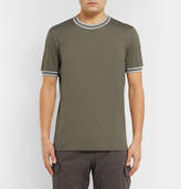 Thumbnail for your product : Brunello Cucinelli Slim-Fit Stripe-Trimmed Cotton-Jersey T-Shirt