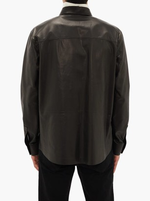 The Row Dale Leather Shirt - Black