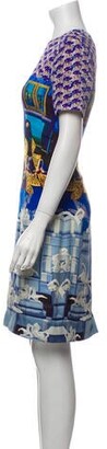 Mary Katrantzou Silk Knee-Length Dress Blue