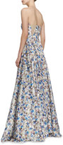 Thumbnail for your product : Alice + Olivia Dreema Strapless Printed Floral Gown