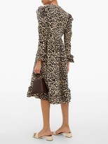 Thumbnail for your product : Batsheva Leopard-print Cotton Velvet Dress - Leopard