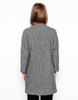 Thumbnail for your product : Helene Berman Edge to Edge Coat with Contrast Faux Leather Pockets