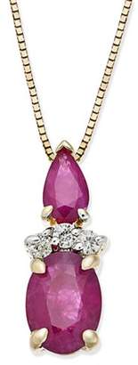Macy's Ruby (1-1/3 ct. t.w.) & Diamond Accent 18" Pendant Necklace in 14k Gold