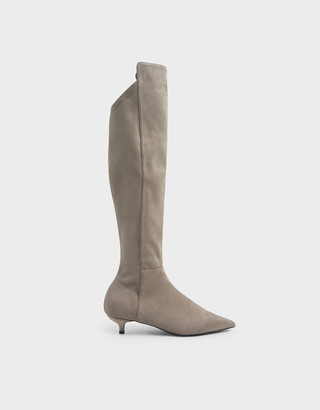 taupe knee high boots uk