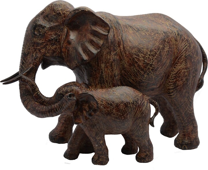 Dunelm Dorma Mother and Baby Elephant Sculpture Brown ShopStyle Decor