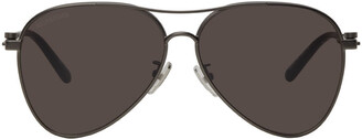 Balenciaga Gunmetal Pilot Navigator Sunglasses