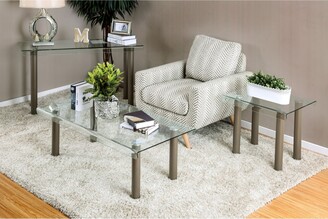 Furniture of America Karnette Glass Top Coffee Table