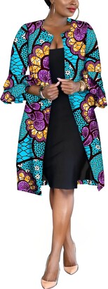 RealWax African Women Coat Ankara Print Long Jacket Tops Wax Dashiki Clothes
