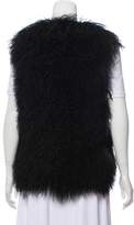 Thumbnail for your product : Vince Leather-Trimmed Shearling Vest